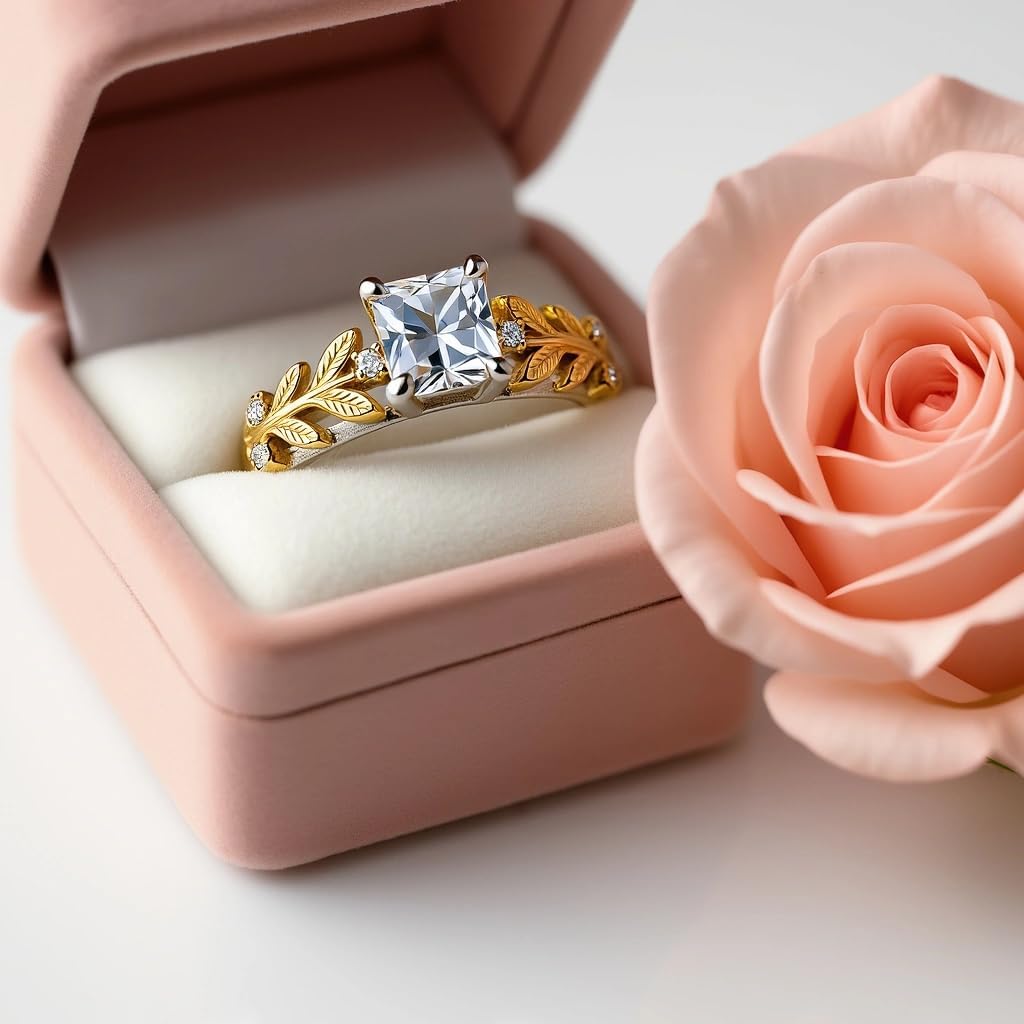 Personalized Leaf Vine Ring for Women 925 Sterling Silver Promise Rings Jewelry Gift for Birthday Christmas Anniversaries