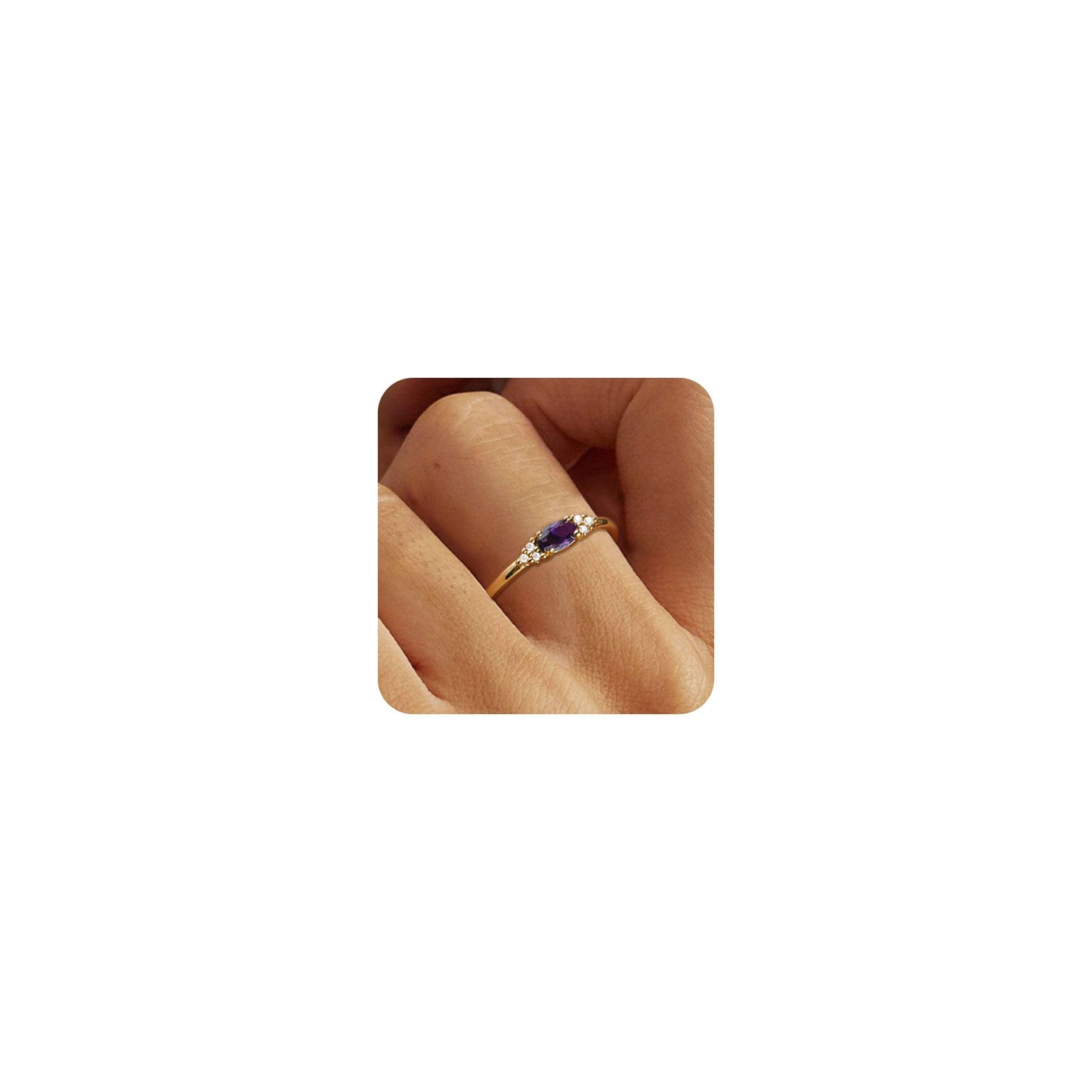 FUNEIA Gold Birthstone Rings for Women Non Tarnish Trendy Stackable Gold Rings that Don't Tarnish Dainty Emerald Green Gemstone Cubic Zirconia Wedding Engagement Ring for her Birthday Gifts Jewelry