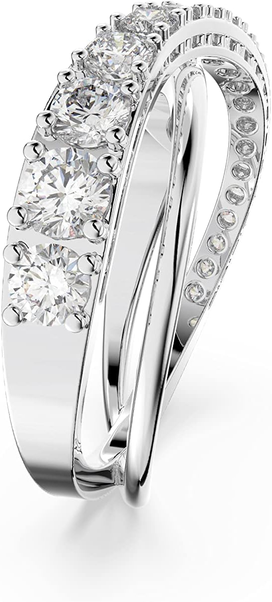 SWAROVSKI Twist Crystal Ring Jewelry Collection, Rhodium Tone Finish