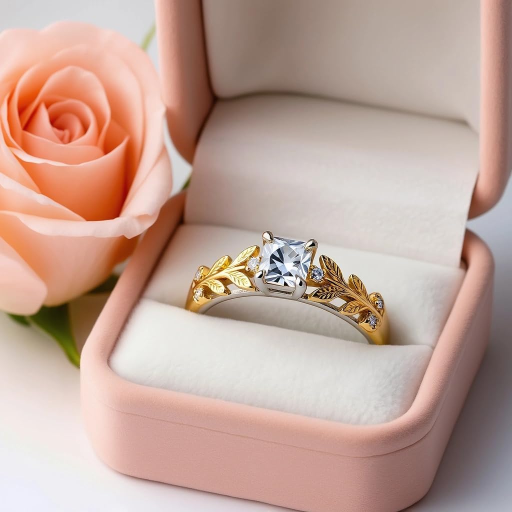 Personalized Leaf Vine Ring for Women 925 Sterling Silver Promise Rings Jewelry Gift for Birthday Christmas Anniversaries