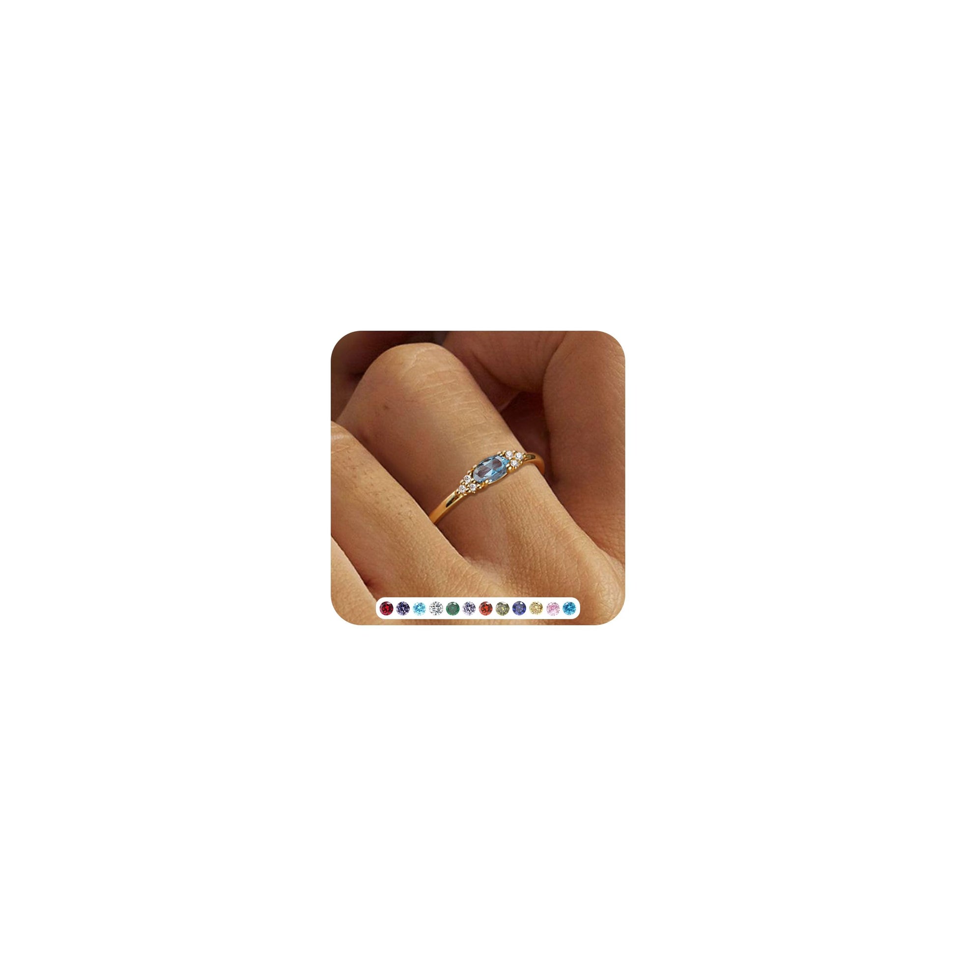 FUNEIA Gold Birthstone Rings for Women Non Tarnish Trendy Stackable Gold Rings that Don't Tarnish Dainty Emerald Green Gemstone Cubic Zirconia Wedding Engagement Ring for her Birthday Gifts Jewelry
