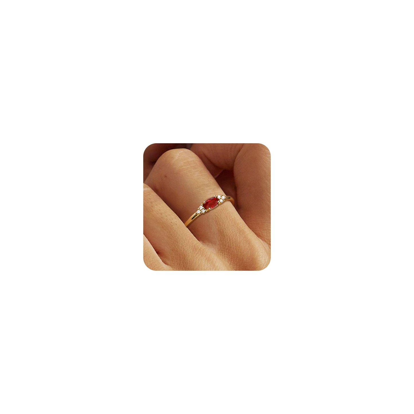 FUNEIA Gold Birthstone Rings for Women Non Tarnish Trendy Stackable Gold Rings that Don't Tarnish Dainty Emerald Green Gemstone Cubic Zirconia Wedding Engagement Ring for her Birthday Gifts Jewelry