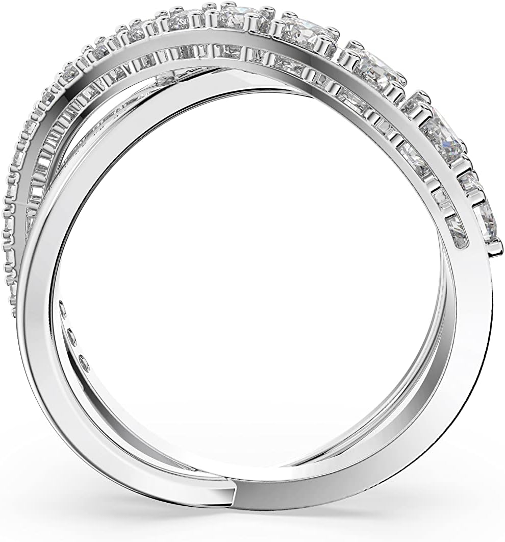 SWAROVSKI Twist Crystal Ring Jewelry Collection, Rhodium Tone Finish