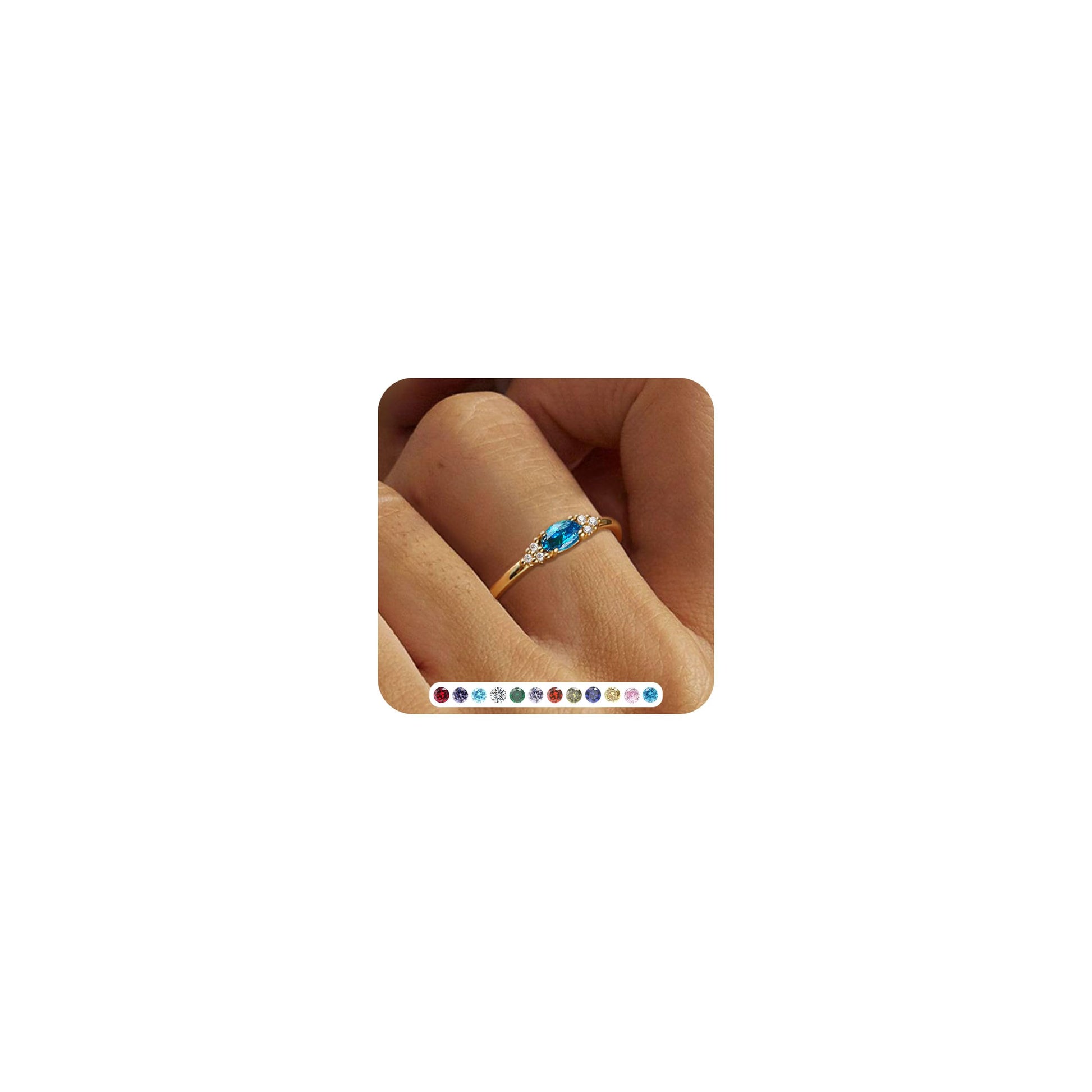 FUNEIA Gold Birthstone Rings for Women Non Tarnish Trendy Stackable Gold Rings that Don't Tarnish Dainty Emerald Green Gemstone Cubic Zirconia Wedding Engagement Ring for her Birthday Gifts Jewelry