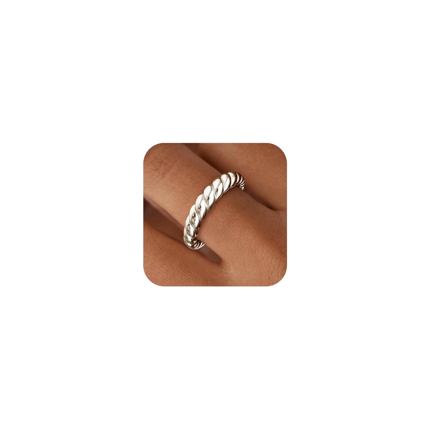 Non Tarnish Gold Chunky Rings for Women, 14K Gold Plated Statement Dome Rings Stacking, Adjustable Mens Silver Eternity Wedding Band Jewelry Size 3-13