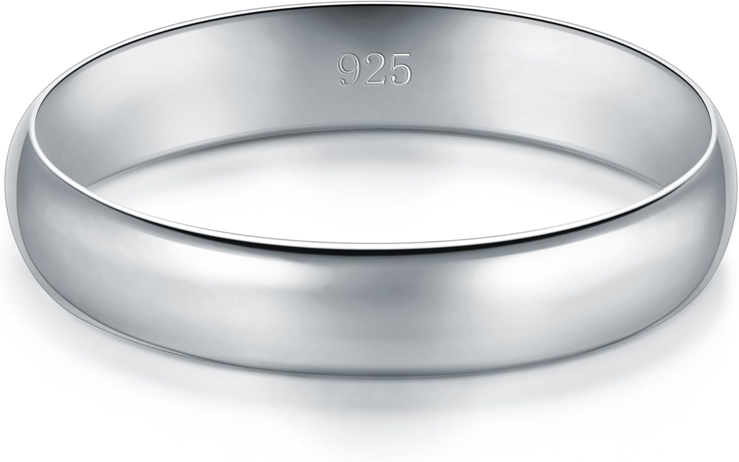 BORUO Silver Ring - 925 Sterling Silver Rings for Women - Stacking Rings - Elegant Silver Band Rings for Women and Men - Gifts for Special Occasions 4mm, 6mm Ring Size 4-15