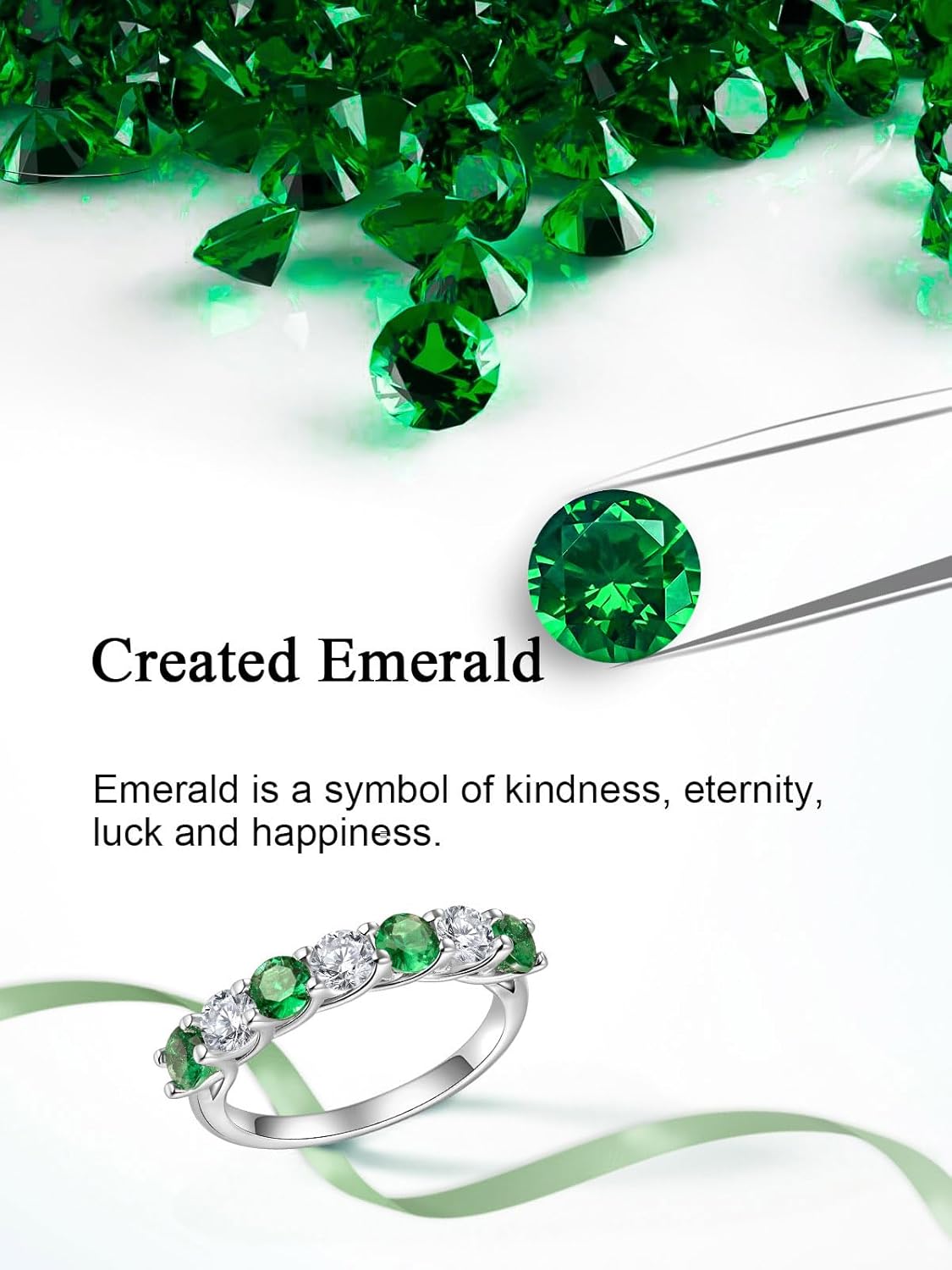 FWM D Color VVS1 Clarity Moissanite and Sapphire/Ruby/Emerald Rings for Women, Solid 925 Sterling Silver, Anniversary Birthday Mothers Day Jewelry Gift, Stackable Wedding Ring, Size 4-11