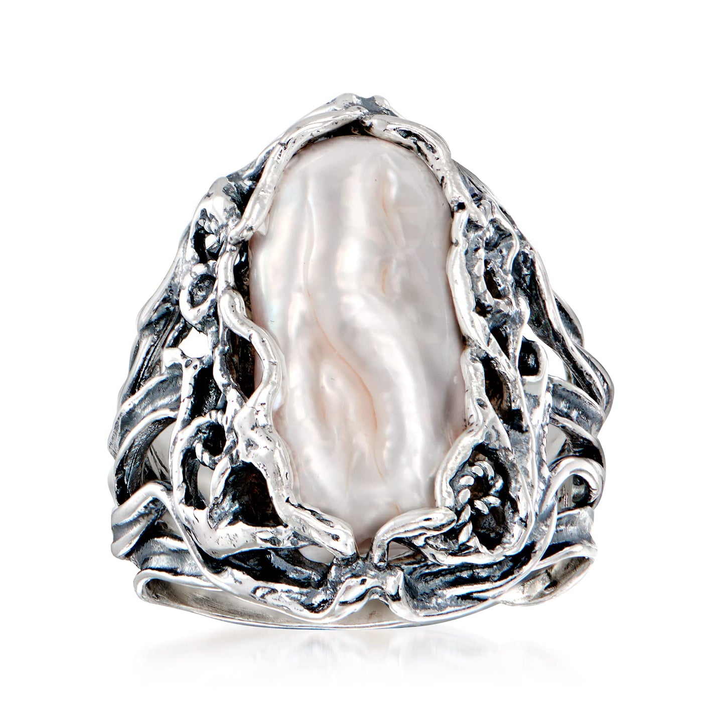 Ross-Simons 20-23mm Cultured Baroque Pearl Ring in Sterling Silver