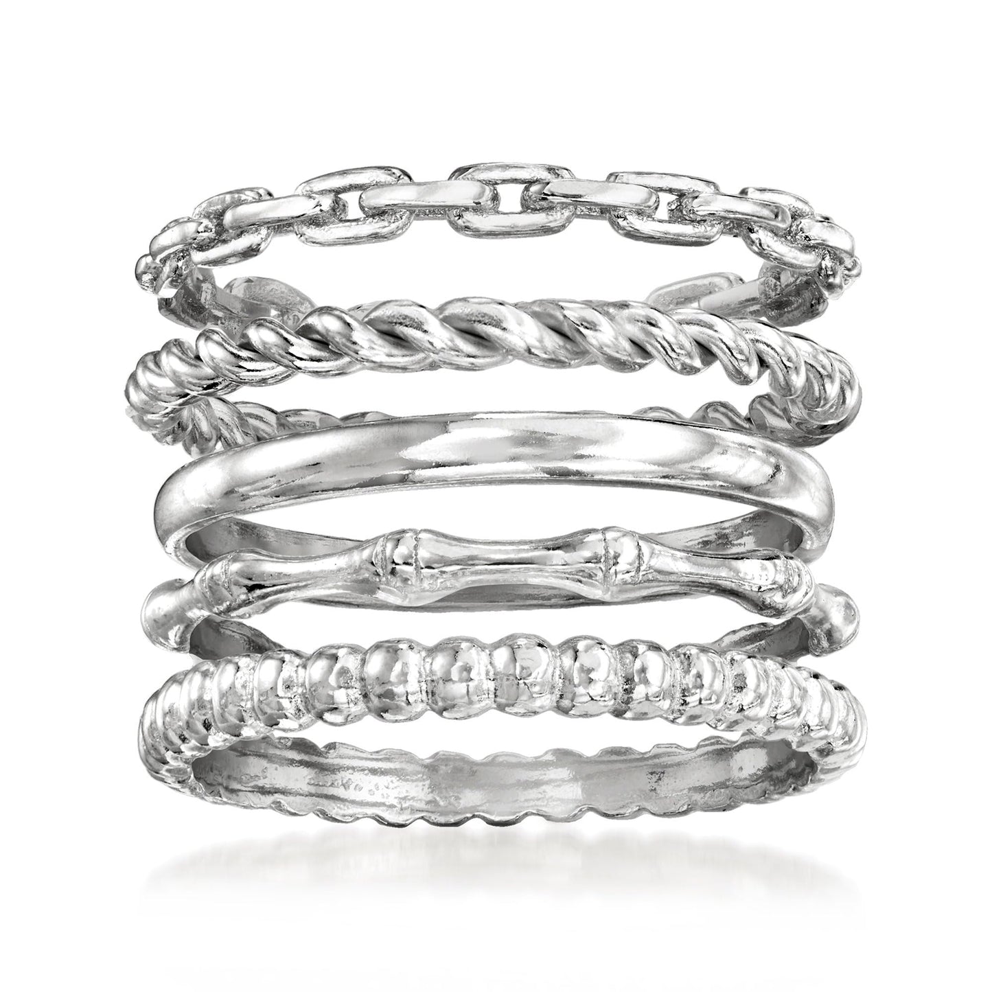 Ross-Simons Sterling Silver Jewelry Set: 5 Stackable Rings