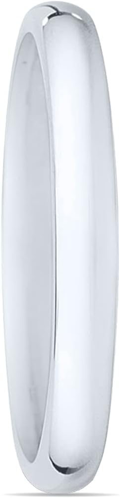 Platinum 2mm - 7mm Domed Comfort Fit Wedding Band