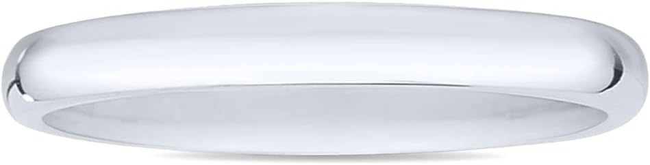 Platinum 2mm - 7mm Domed Comfort Fit Wedding Band