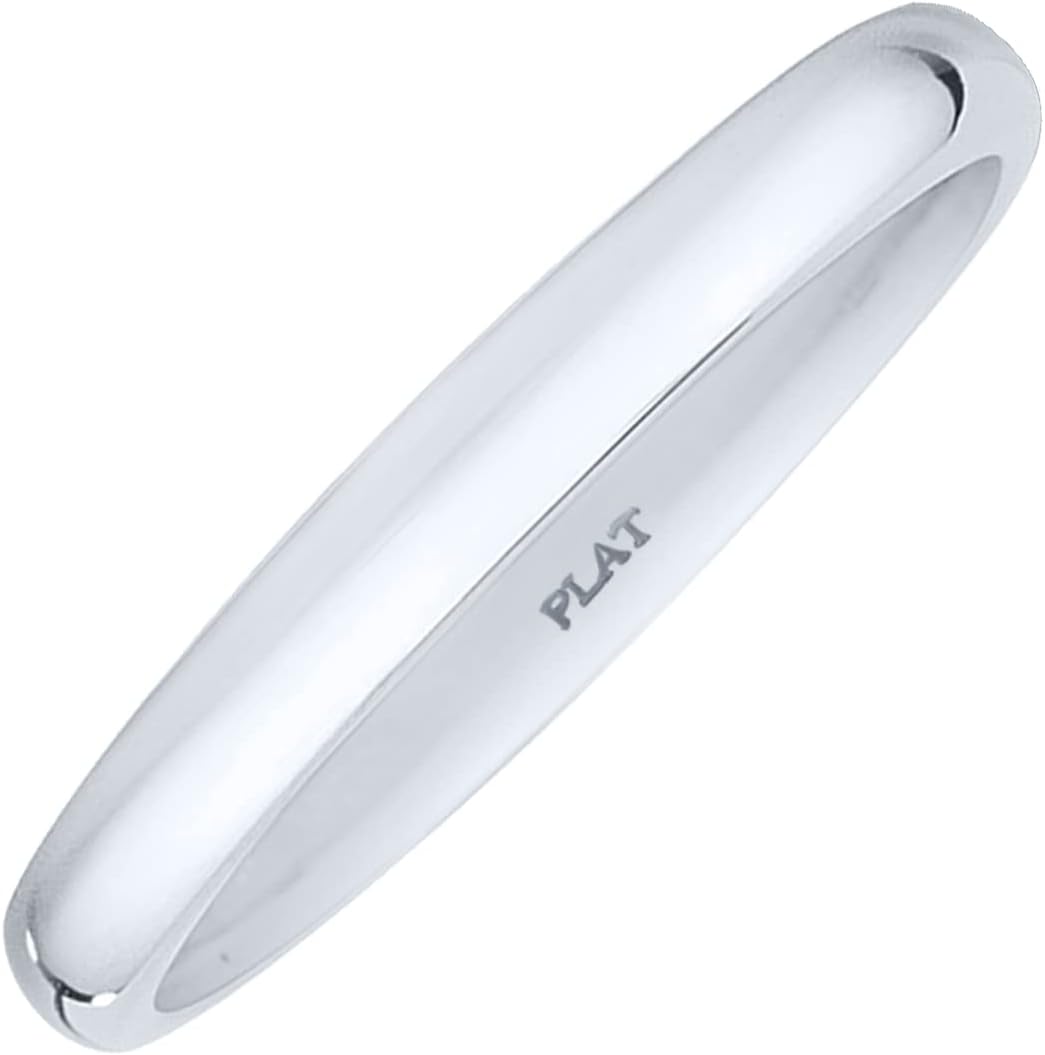 Platinum 2mm - 7mm Domed Comfort Fit Wedding Band