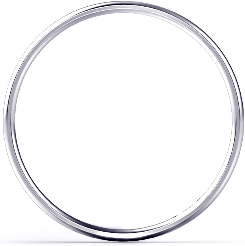 10K White/Yellow/Rose Gold 2MM Round Dome Wedding Band Ring