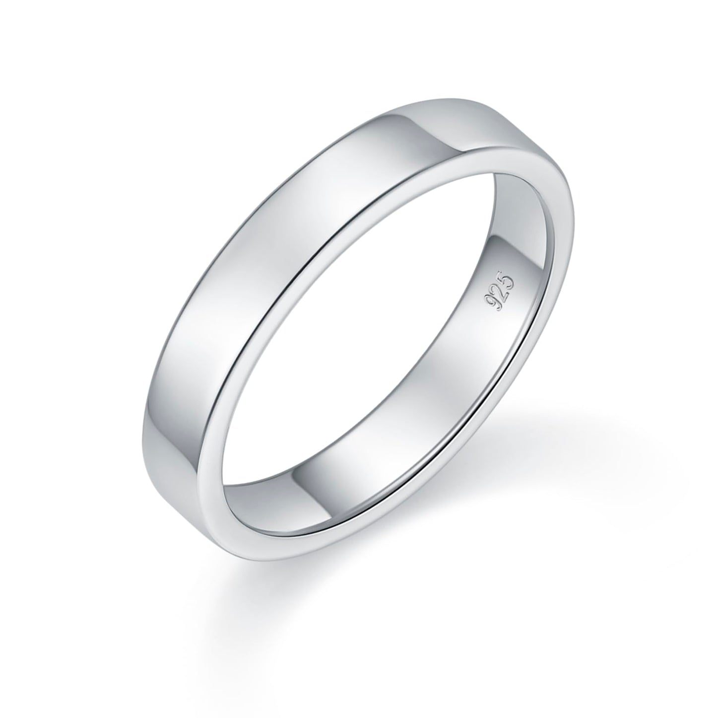 BORUO Silver Ring - 925 Sterling Silver Rings for Women - Stacking Rings - Elegant Silver Band Rings for Women and Men - Gifts for Special Occasions 4mm, 6mm Ring Size 4-15