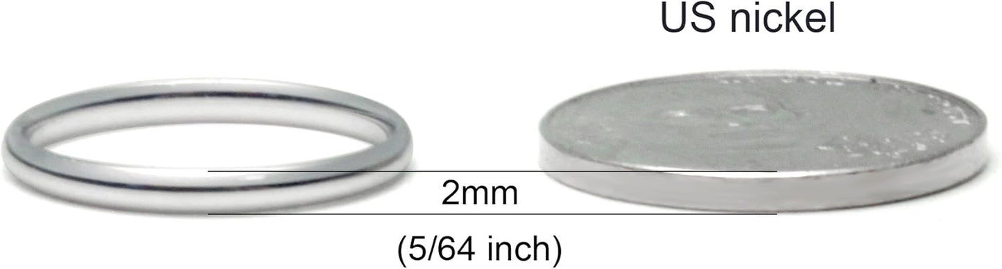 10K White/Yellow/Rose Gold 2MM Round Dome Wedding Band Ring