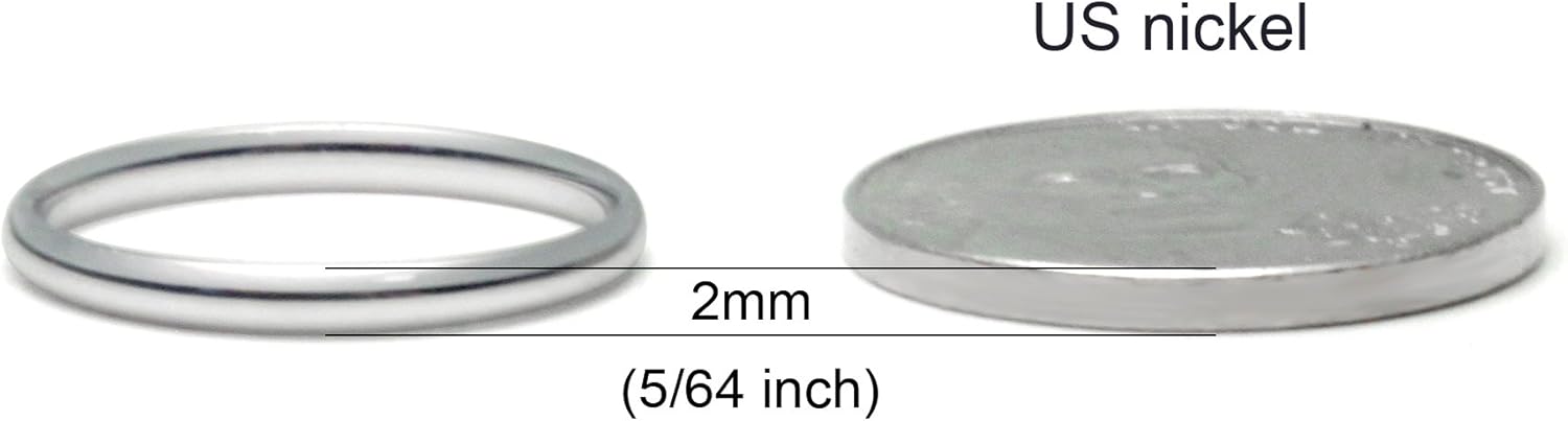 10K White/Yellow/Rose Gold 2MM Round Dome Wedding Band Ring