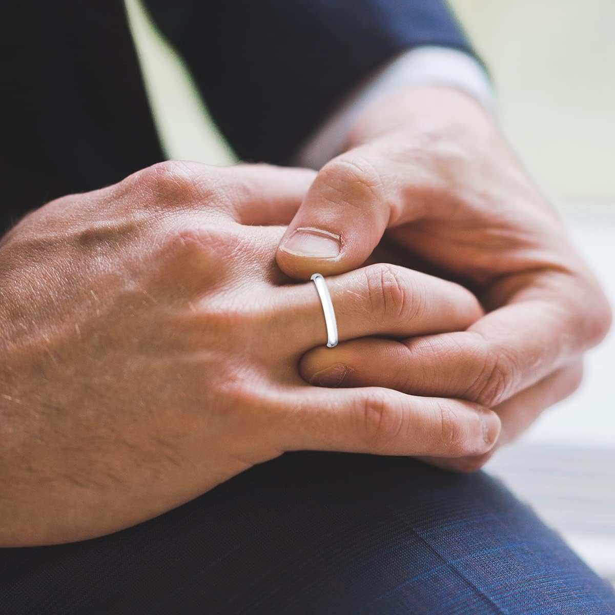 Platinum 2mm - 7mm Domed Comfort Fit Wedding Band