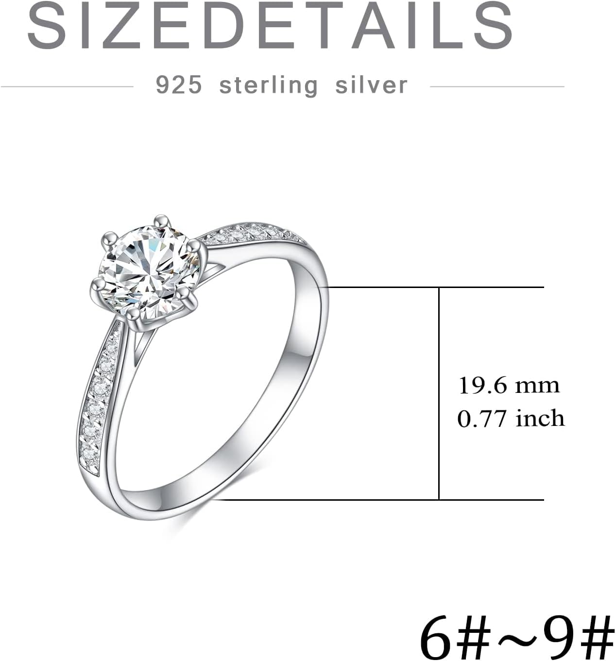 DIYA 1CT Moissanite Engagement Ring 14k Gold Plated Moissanite Wedding Rings for Women 4-Prong-Setting Promise Ring for Her Anniversary Valentine's Day Gifts for Wife Girlfriend Bride