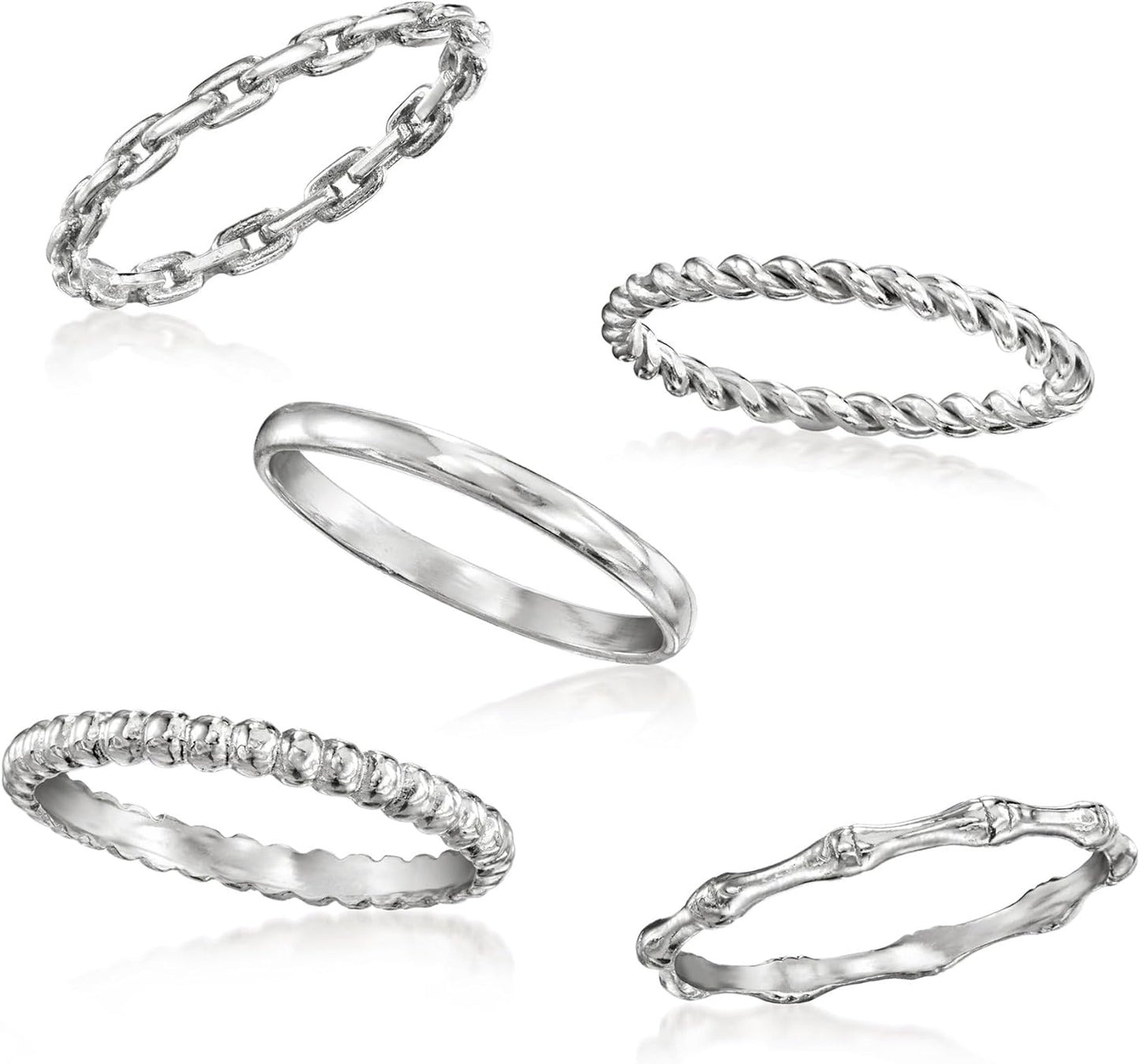 Ross-Simons Sterling Silver Jewelry Set: 5 Stackable Rings