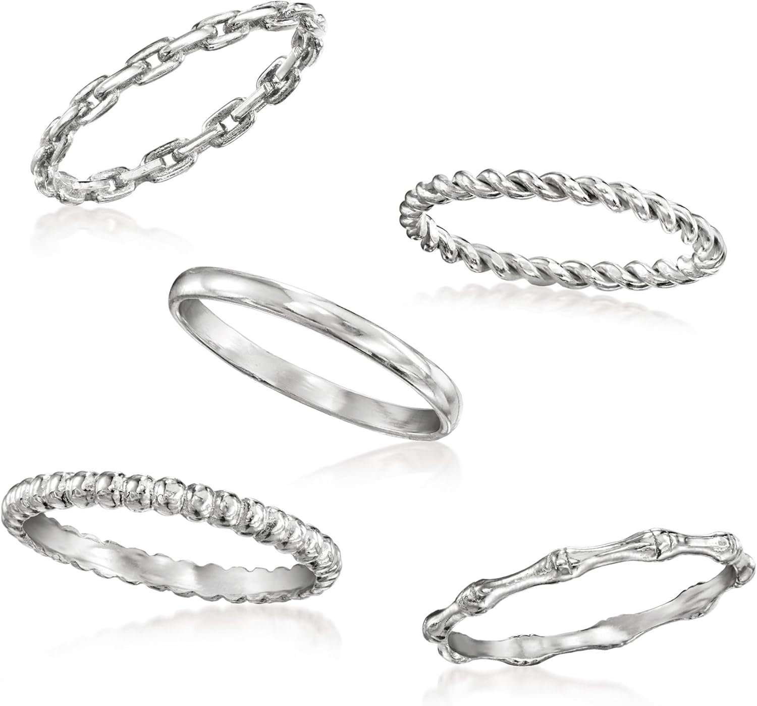 Ross-Simons Sterling Silver Jewelry Set: 5 Stackable Rings