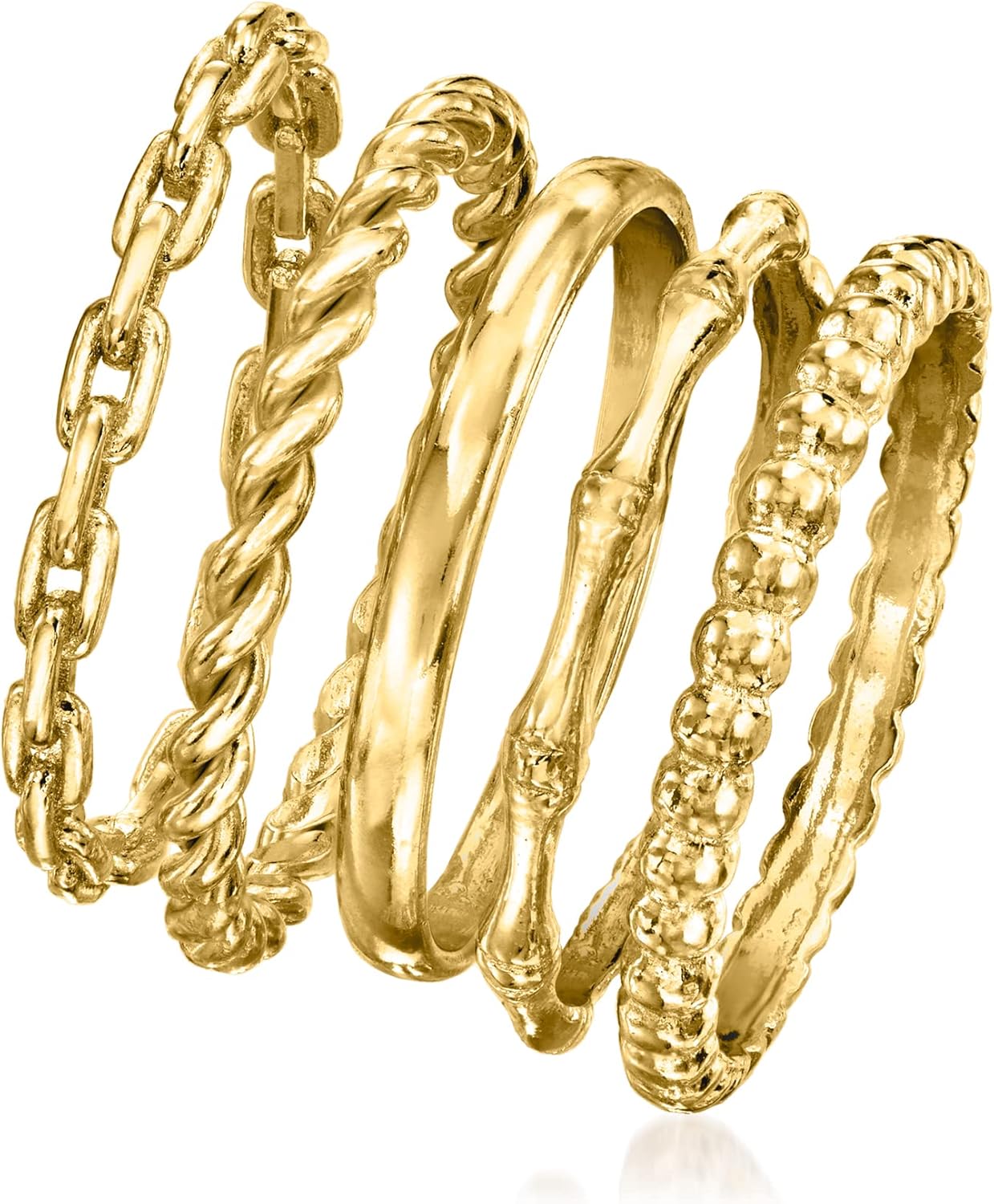 Ross-Simons 18kt Gold Over Sterling Jewelry Set: 5 Stackable Rings