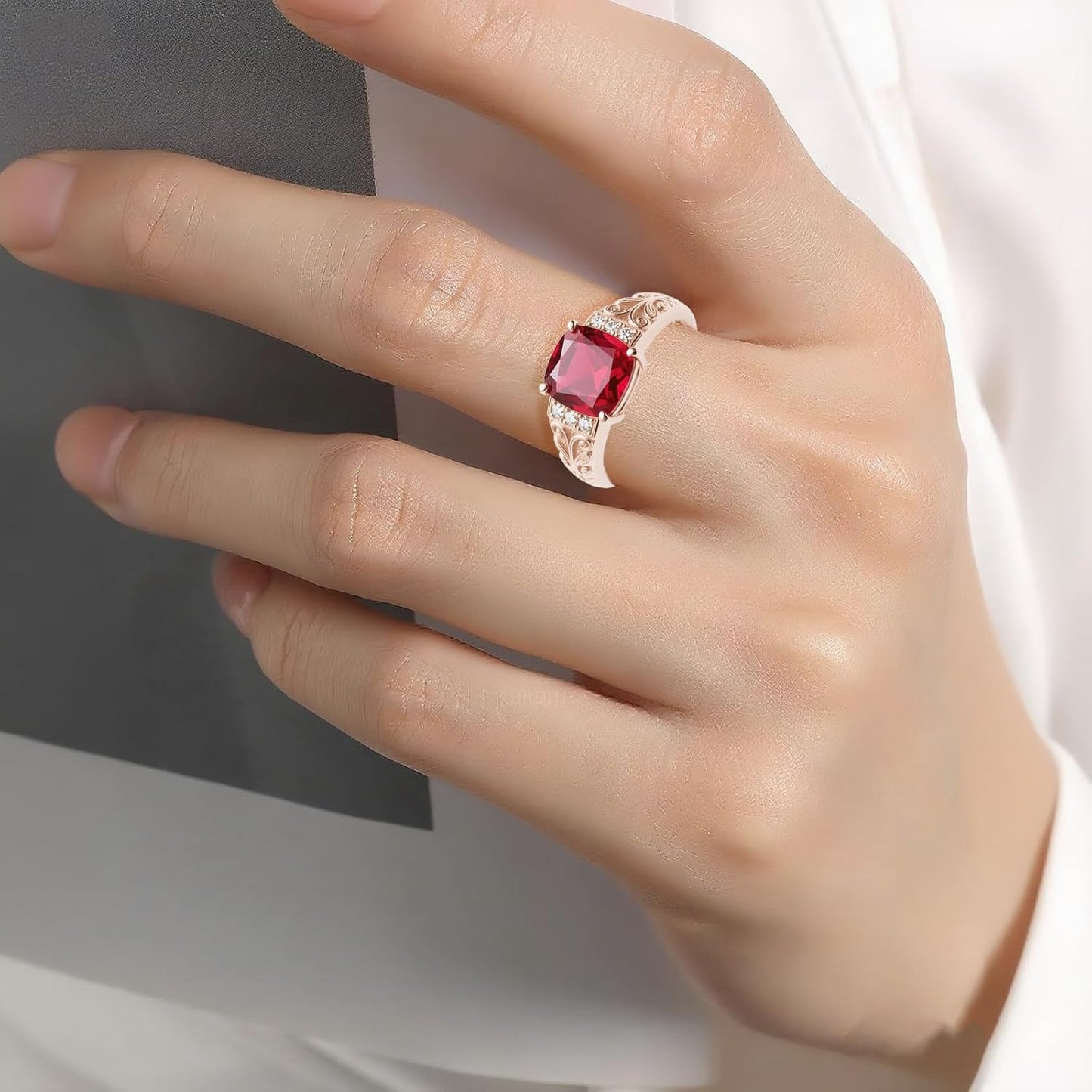 Customizable Birthstone Rings for Women, 925 Sterling Silver Created Gemstone 5A Cubic Zirconia Cushion/Marquise Engagement Ring, 1ct Halo Promise Rings for Her Anniversary Wedding Jewerly
