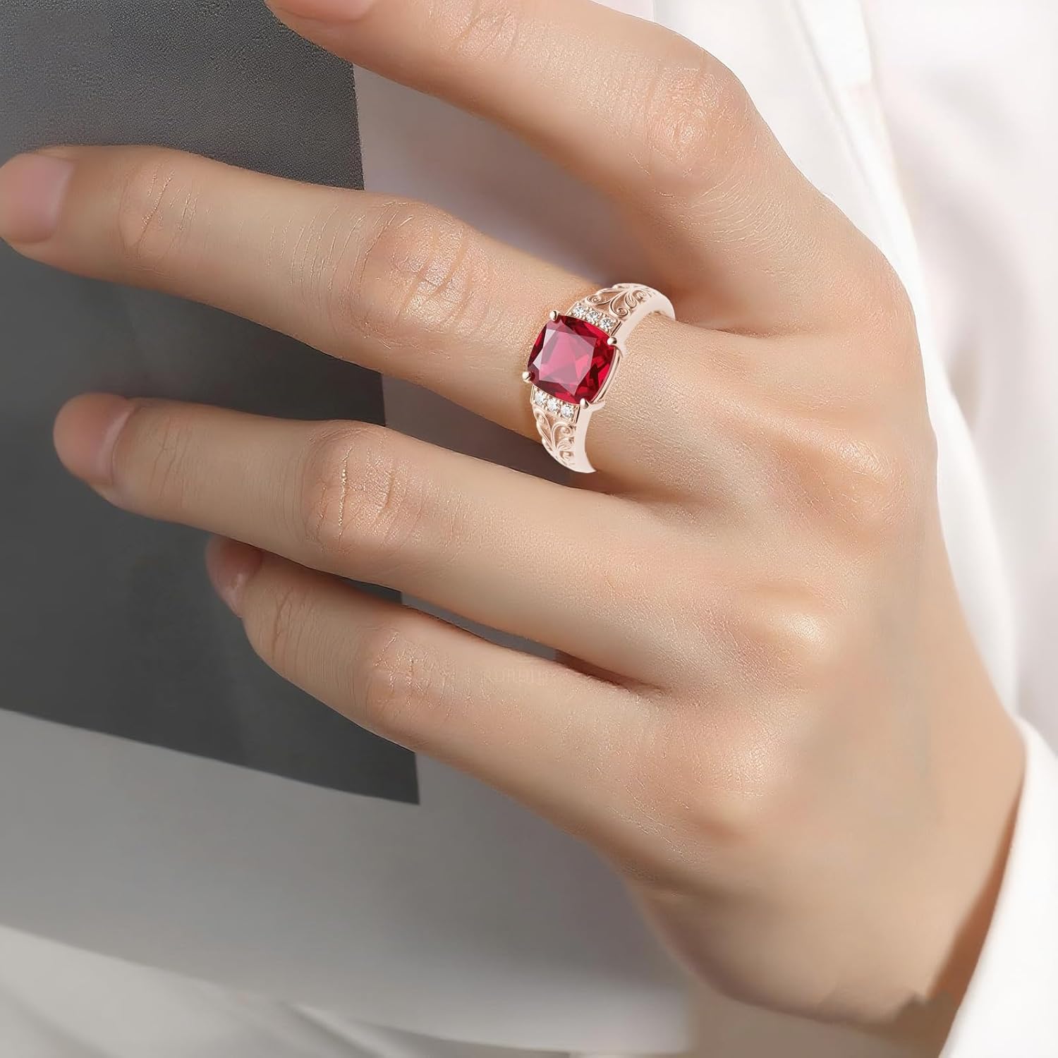 Customizable Birthstone Rings for Women, 925 Sterling Silver Created Gemstone 5A Cubic Zirconia Cushion/Marquise Engagement Ring, 1ct Halo Promise Rings for Her Anniversary Wedding Jewerly