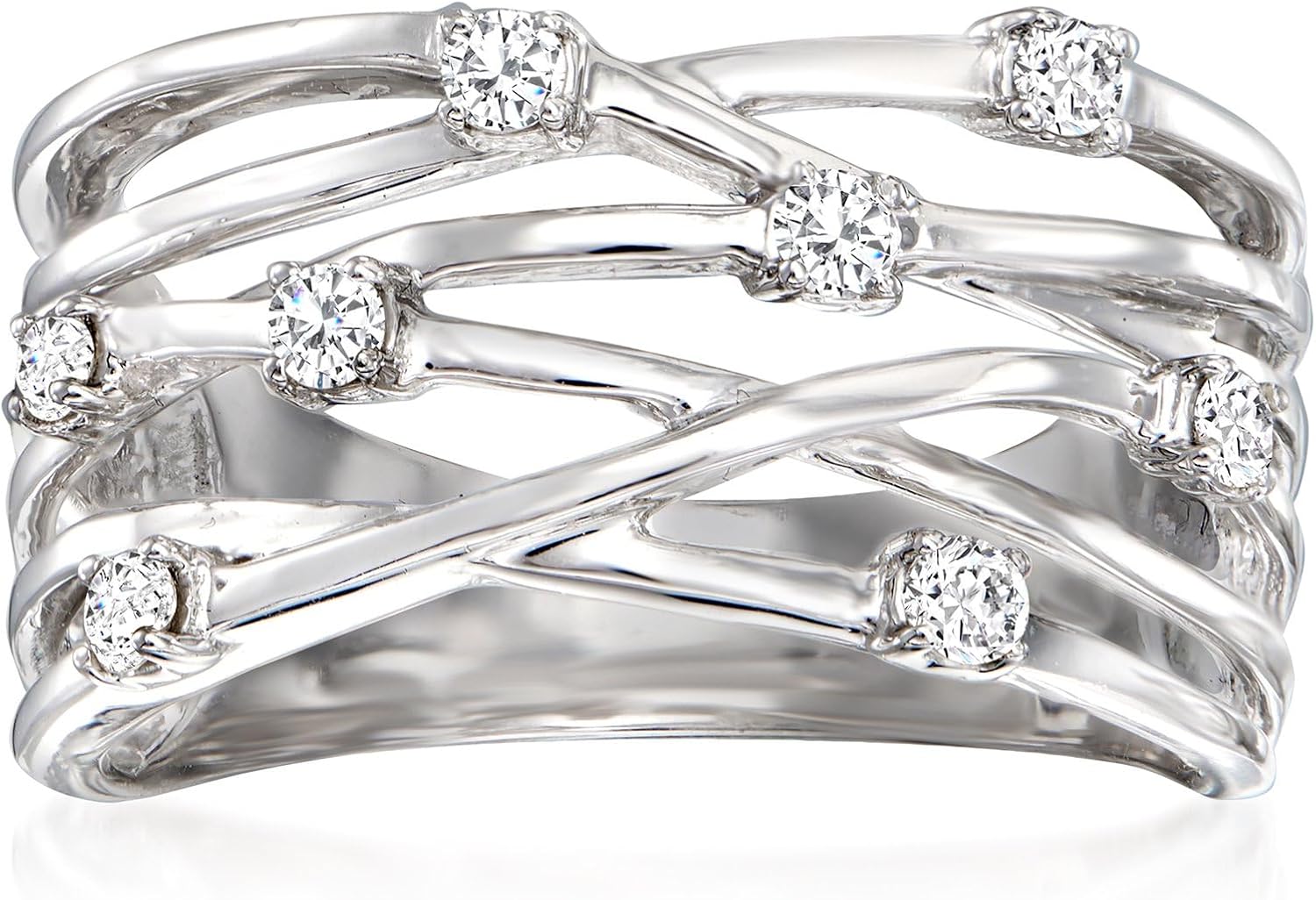 Ross-Simons 0.25 ct. t.w. Diamond Highway Ring in Sterling Silver