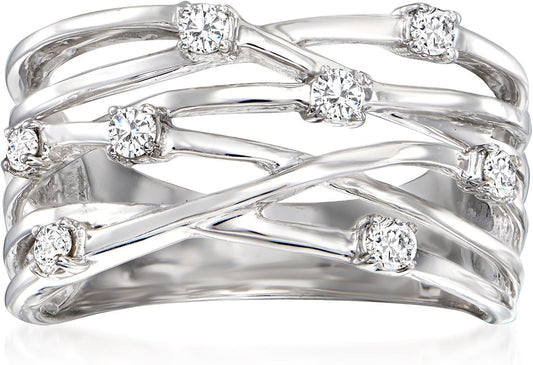 Ross-Simons 0.25 ct. t.w. Diamond Highway Ring in Sterling Silver