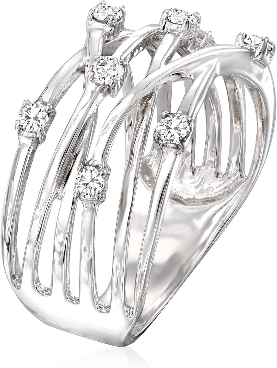 Ross-Simons 0.25 ct. t.w. Diamond Highway Ring in Sterling Silver