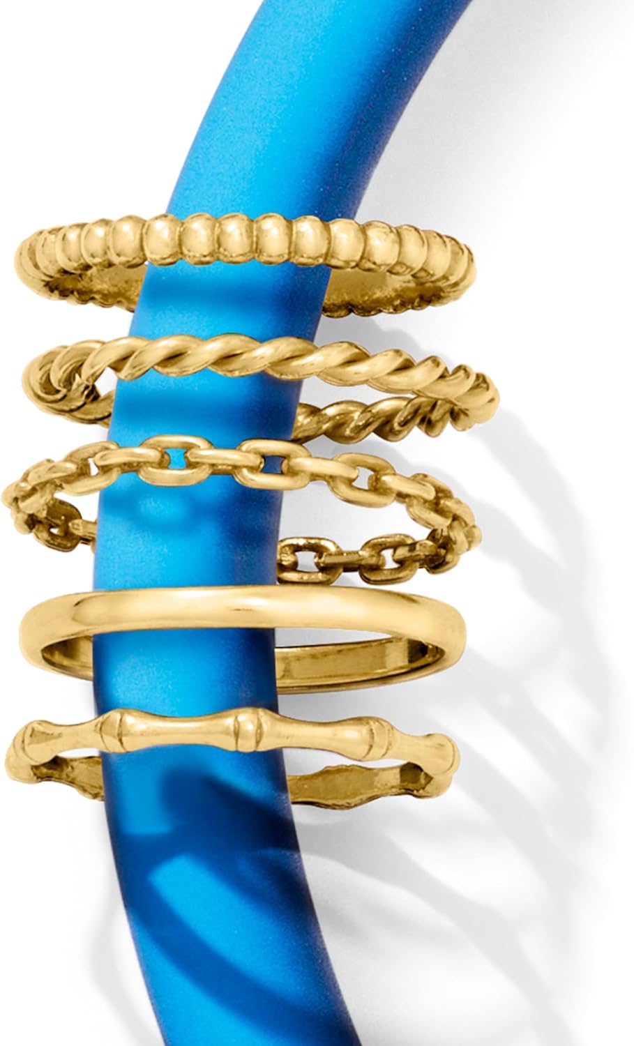 Ross-Simons 18kt Gold Over Sterling Jewelry Set: 5 Stackable Rings