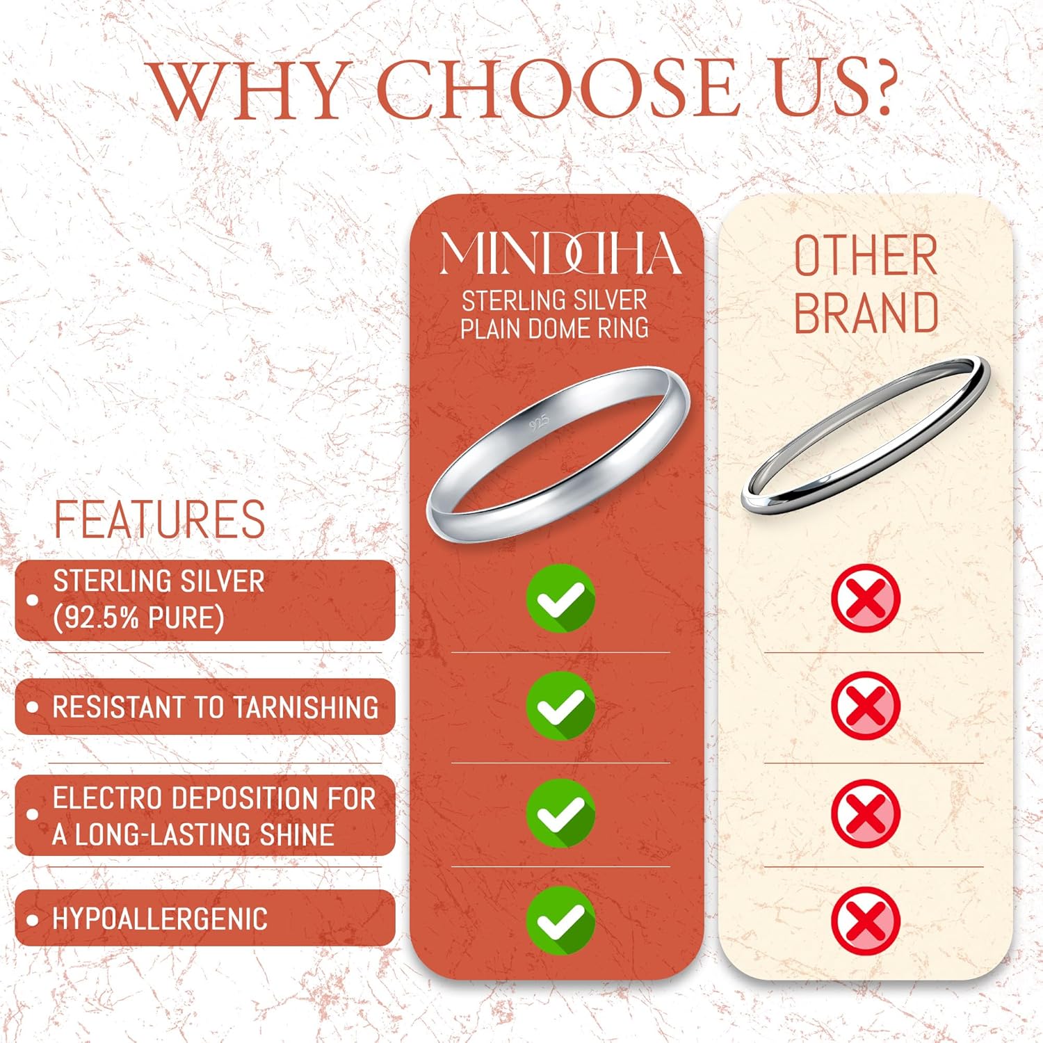 Minddha Sterling Silver Wedding Band - 925 Pure Silver Ring for Women & Men | Elegant Band for Special Occasions