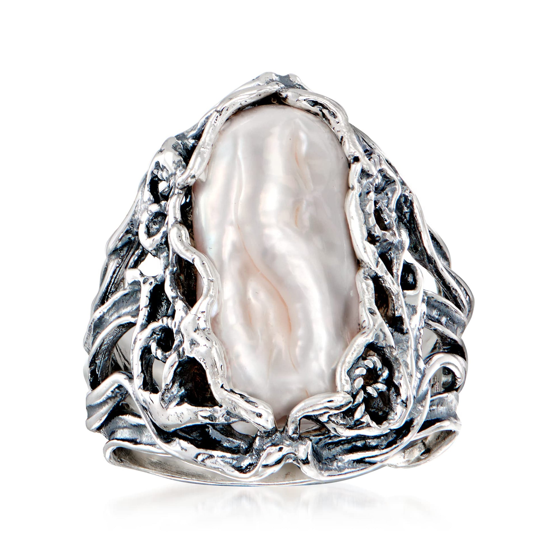 Ross-Simons 20-23mm Cultured Baroque Pearl Ring in Sterling Silver