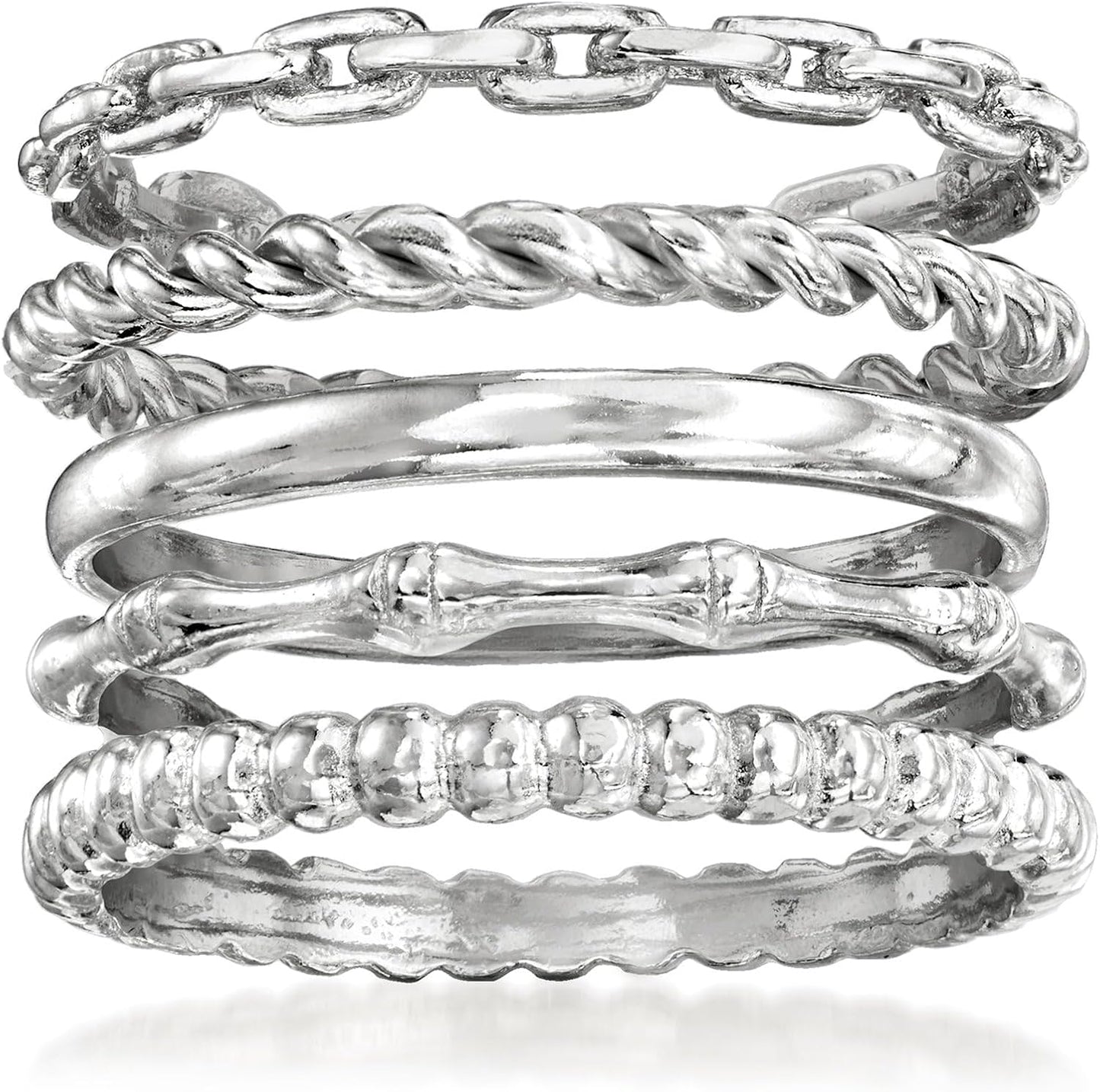 Ross-Simons Sterling Silver Jewelry Set: 5 Stackable Rings