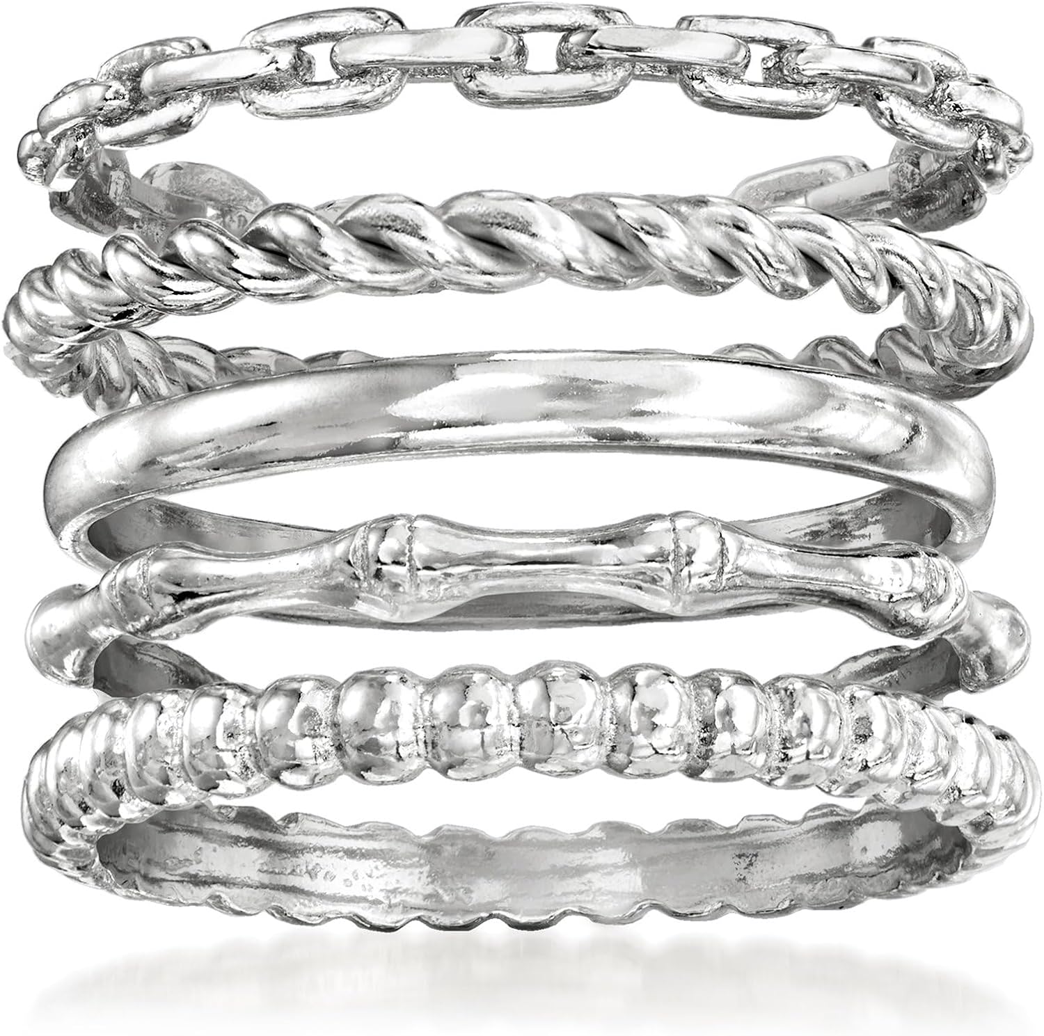 Ross-Simons Sterling Silver Jewelry Set: 5 Stackable Rings