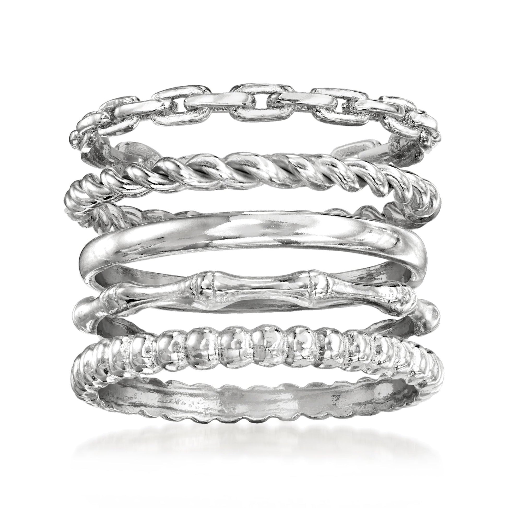 Ross-Simons Sterling Silver Jewelry Set: 5 Stackable Rings