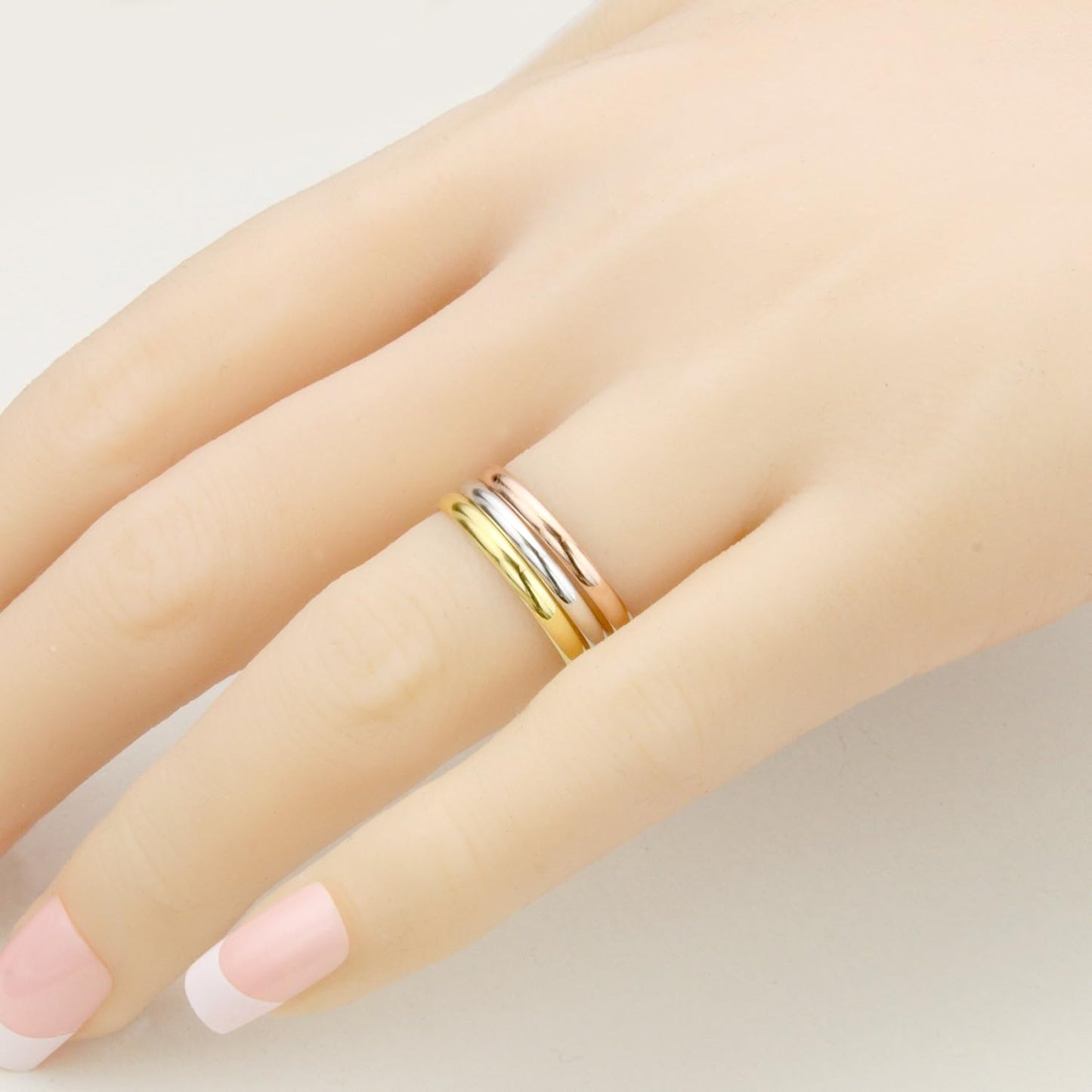 10K White/Yellow/Rose Gold 2MM Round Dome Wedding Band Ring