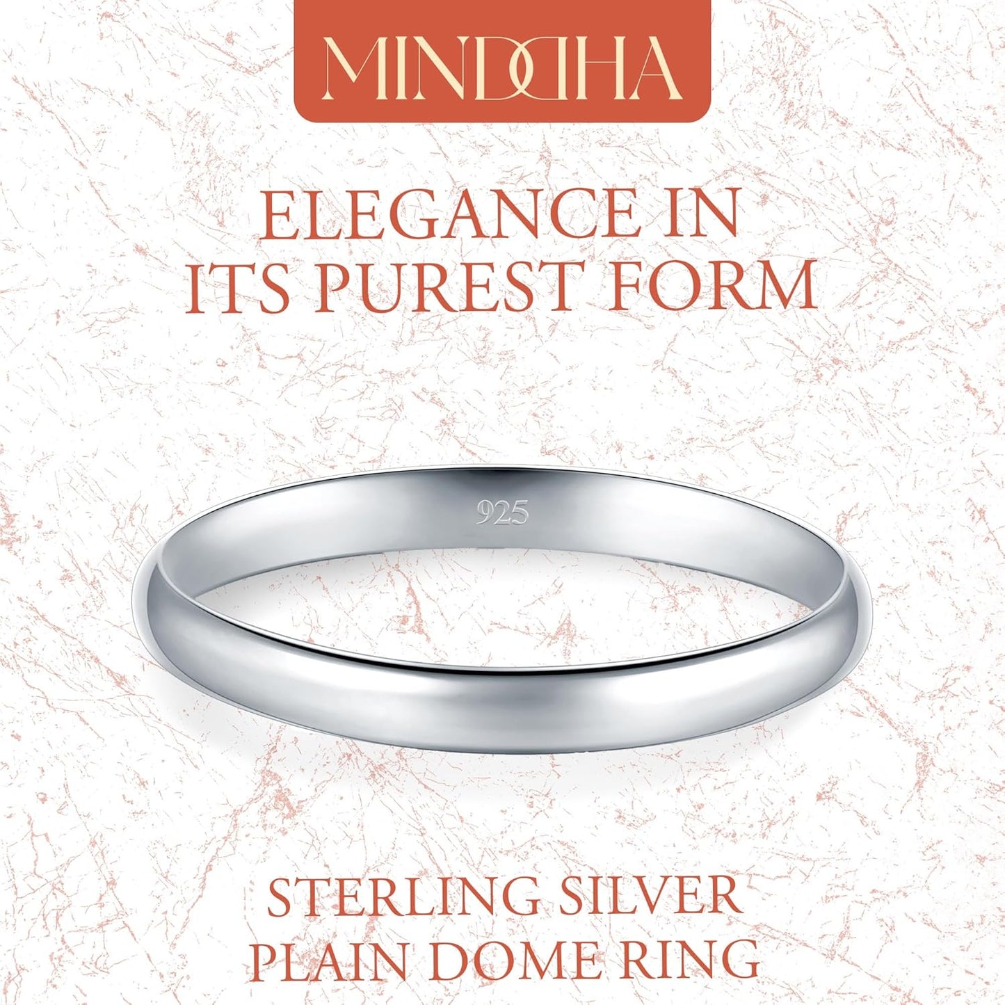 Minddha Sterling Silver Wedding Band - 925 Pure Silver Ring for Women & Men | Elegant Band for Special Occasions