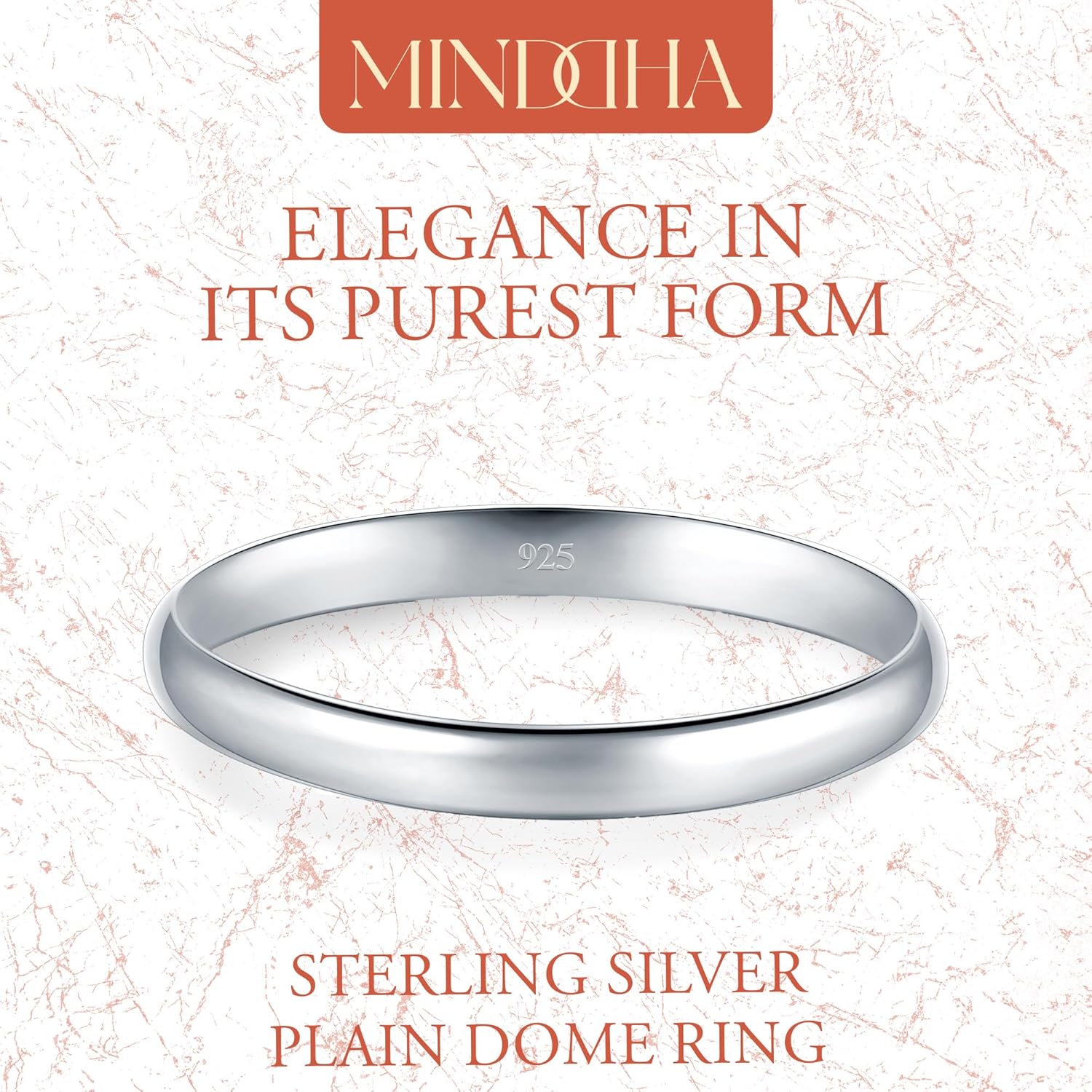 Minddha Sterling Silver Wedding Band - 925 Pure Silver Ring for Women & Men | Elegant Band for Special Occasions
