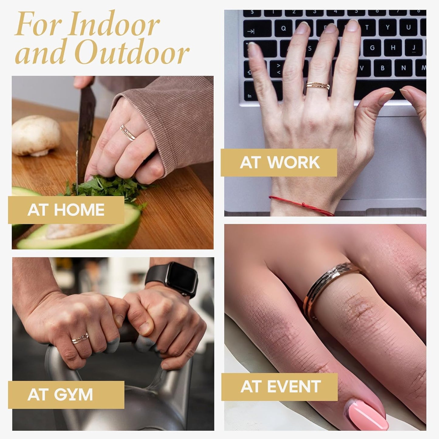 Takar Wedding Bands for Couples Dainty 10k Solid Yellow, White & Rose Gold Rings, 1mm Thin, Stackable Wedding Bands for Women, Sizes 4–12, Tarnish Free Gold Rings, Gold Band Ring